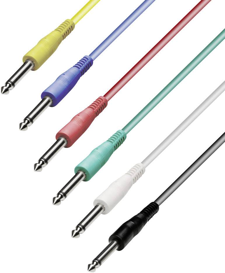 Paccs Klinken Kabel [1x Klinkenstecker 6.35 mm - 1x Klinkenstecker 6.35 mm] 0.60 m Multi-Color