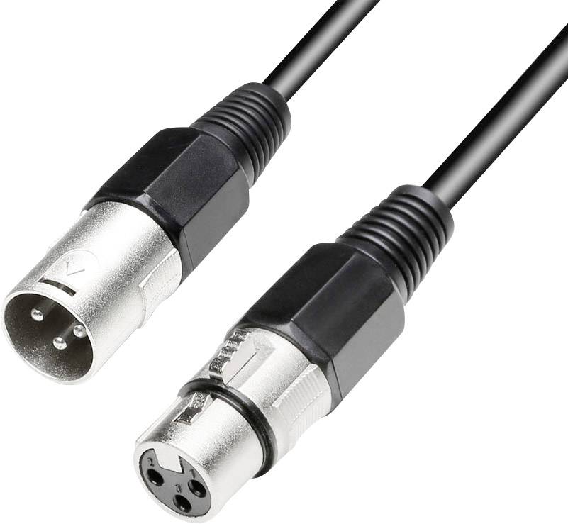 Paccs XLR Verbindungskabel [1x XLR-Buchse - 1x XLR-Stecker] 10.00m Schwarz