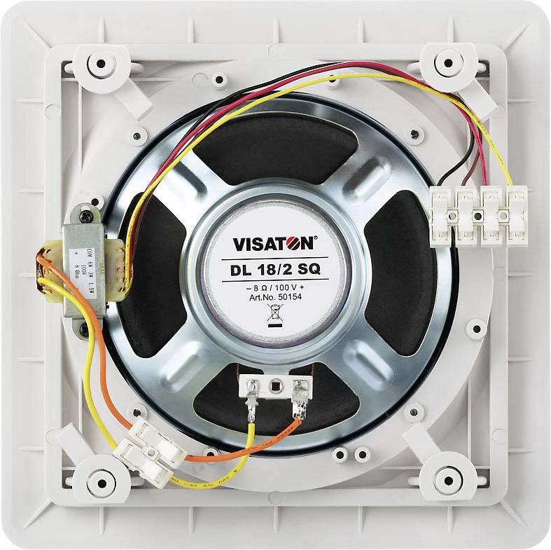 Visaton DL 18/2 SQ - 8 Ohm/100V Deckenlautsprecher 60W 100V Weiß 1St.