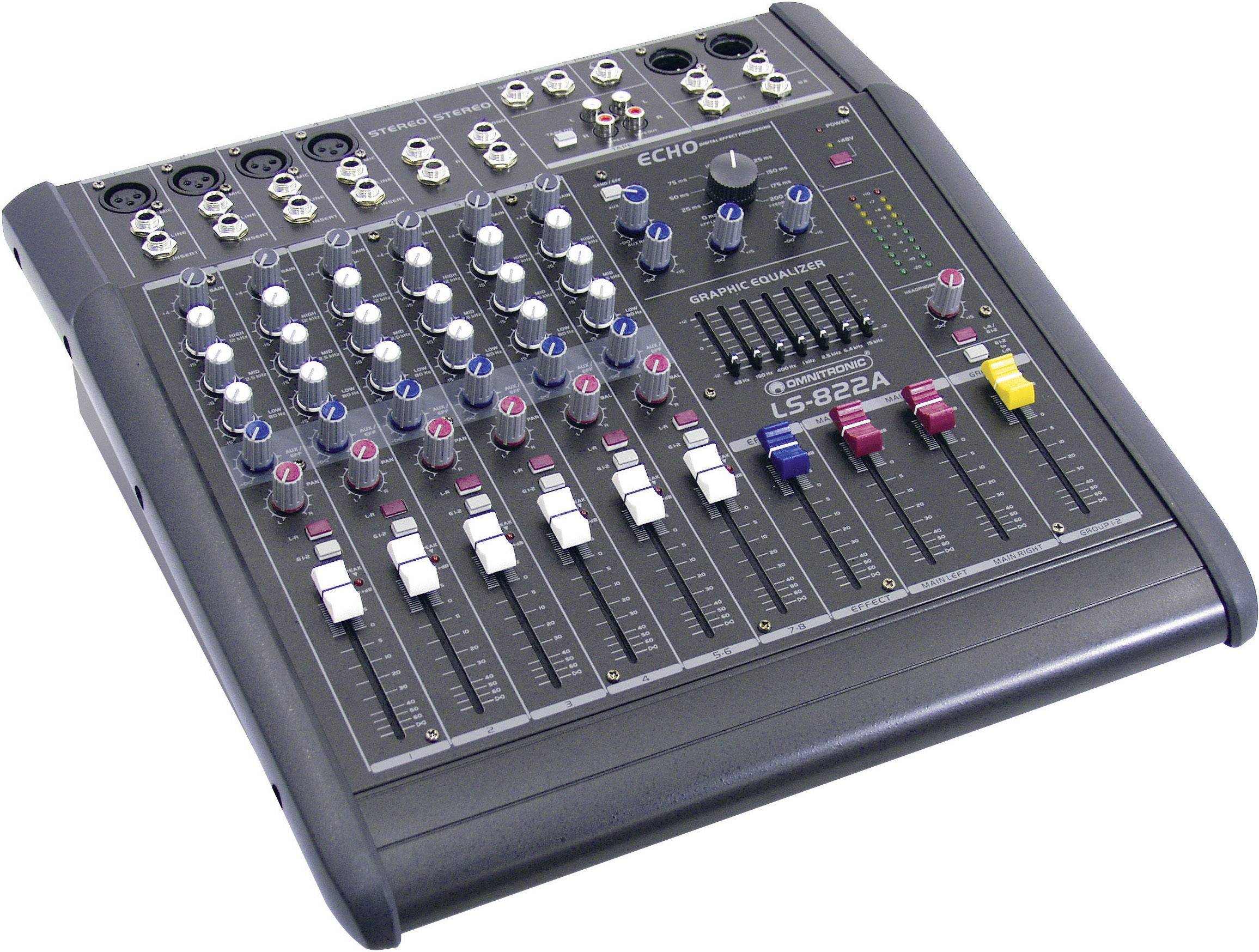 Omnitronic LS-822A 2x 200 W Powermixer Kanäle:8