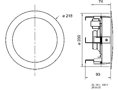 Visaton DL 18/2 - 100 V Deckenlautsprecher 70 W 100 V Weiß 1 St.