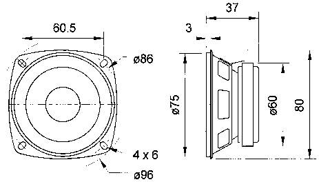 Visaton FR 8 - 4 Ohm 3.3 Zoll 8cm Breitbänder 10W 4Ω
