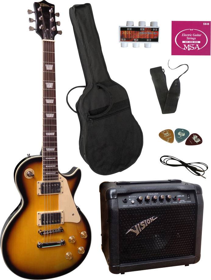 MSA Musikinstrumente LS-1 E-Gitarren-Set Sunburst inkl. Tasche, inkl. Verstärker
