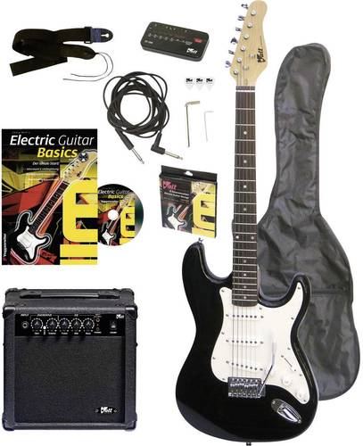 Voggenreiter EG100 E-Gitarren-Set Schwarz inkl. Tasche, inkl. Verstärker
