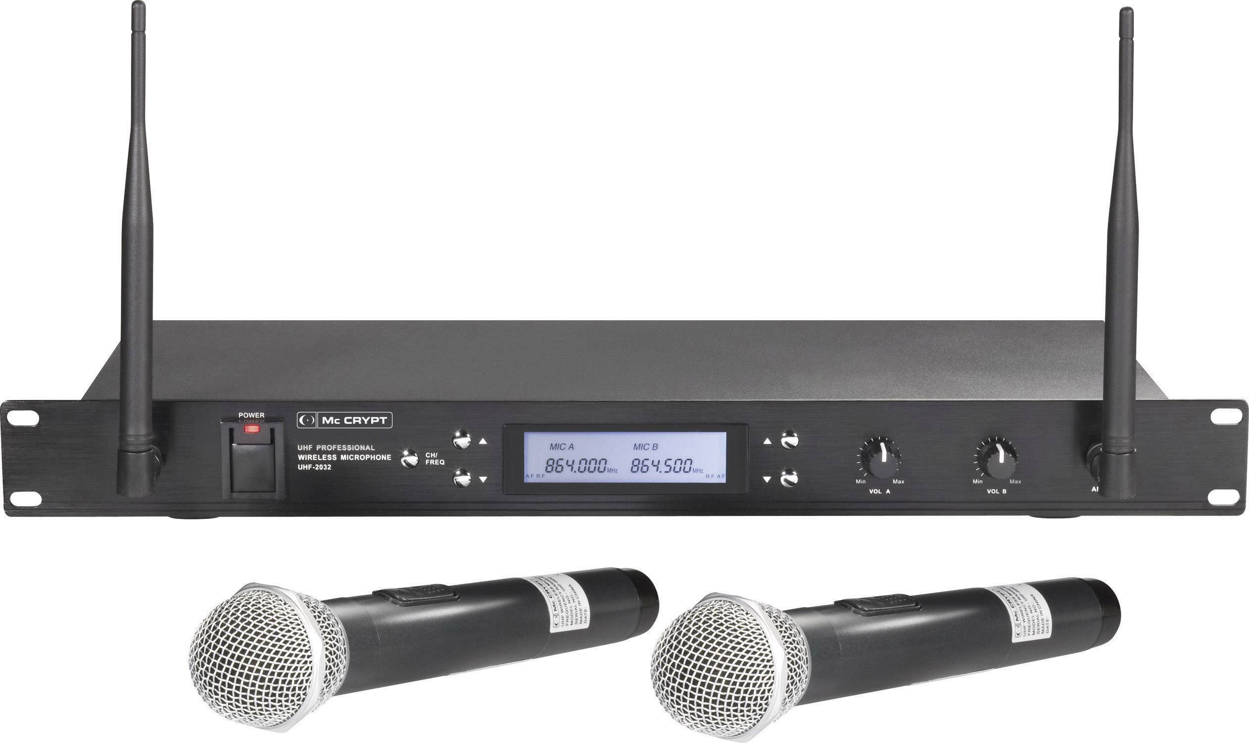 Hand Gesangs-Mikrofon Mc Crypt PG-48-XLR Übertragungsart (Details):Funk inkl. Klammer