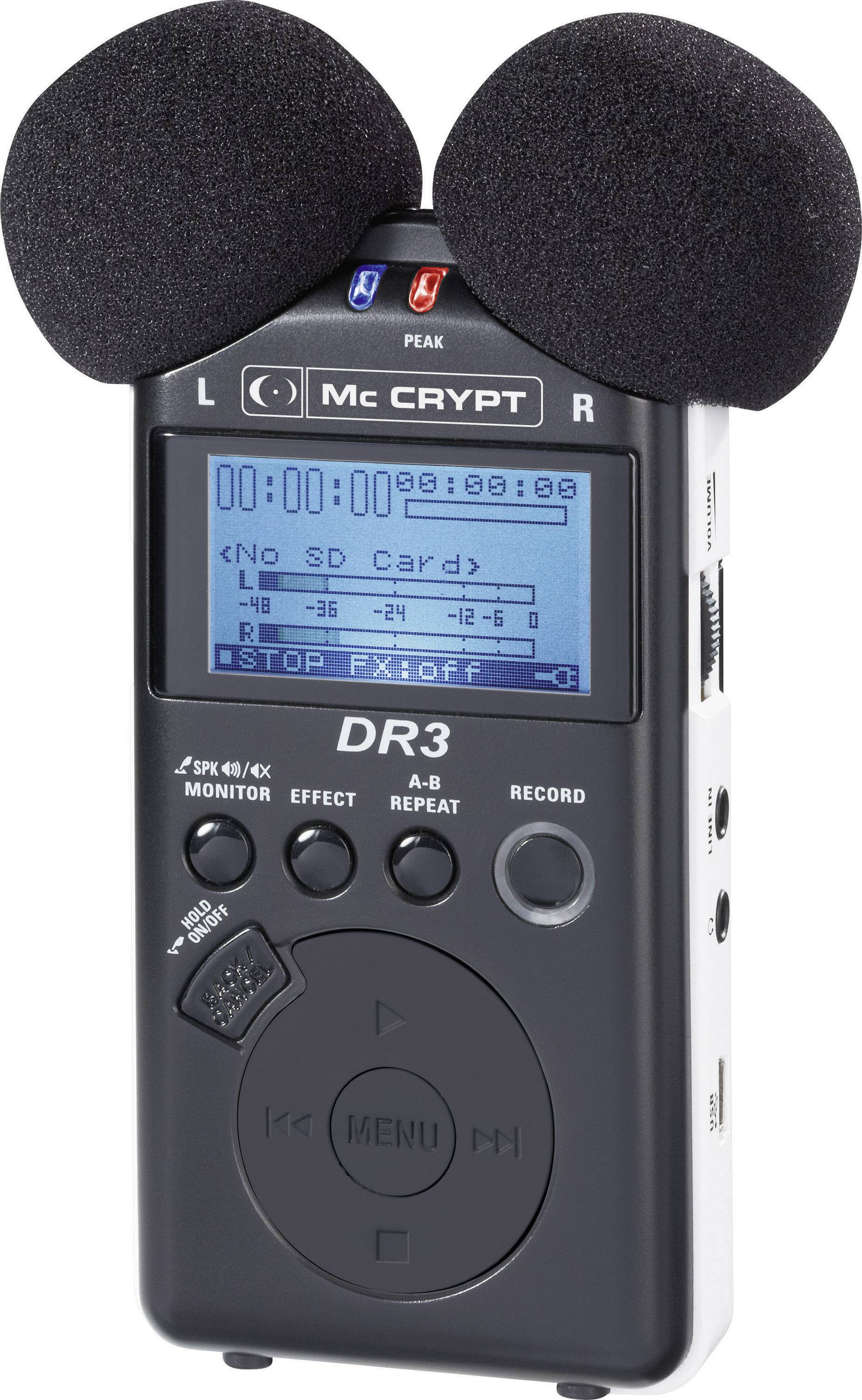 Mc Crypt DR3 Mobiler Audio-Recorder Schwarz