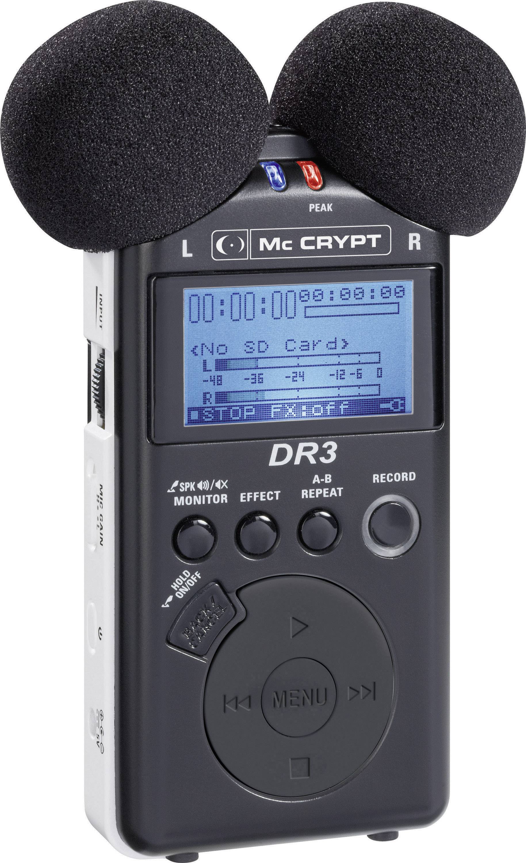 Mc Crypt DR3 Mobiler Audio-Recorder Schwarz