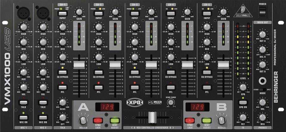 Behringer VMX1000 USB DJ Mixer 19 Zoll Einbau
