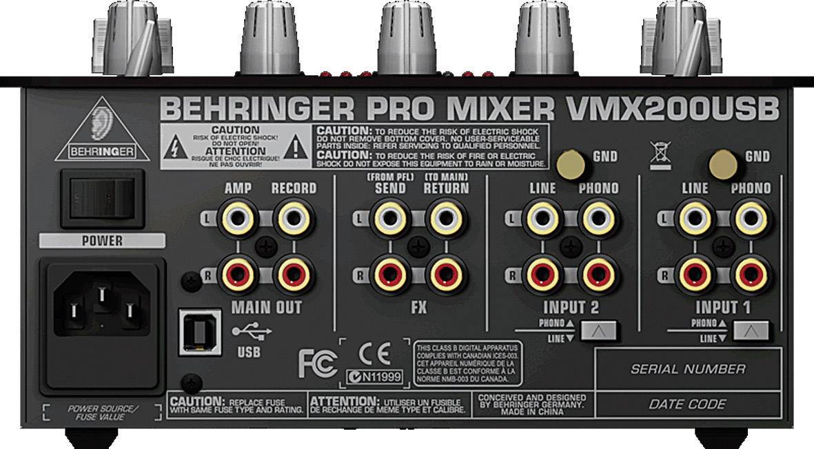Behringer VMX200 USB DJ Mixer