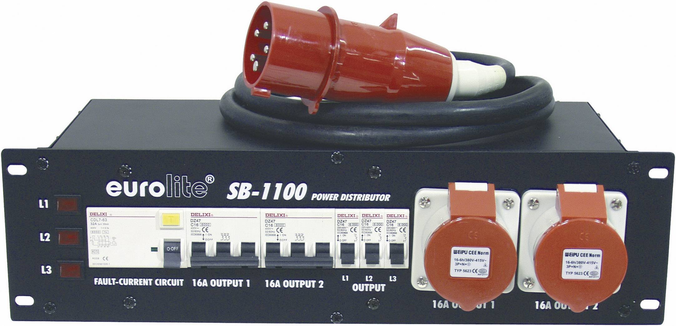 Eurolite SB-1100 19 Zoll Stromverteiler 9fach 3 HE