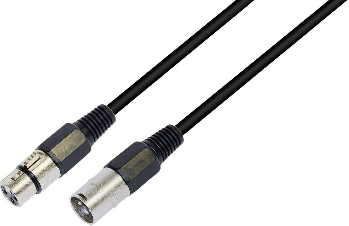 Paccs XLR Verbindungskabel [1x XLR-Buchse - 1x XLR-Stecker] 3.00m Schwarz
