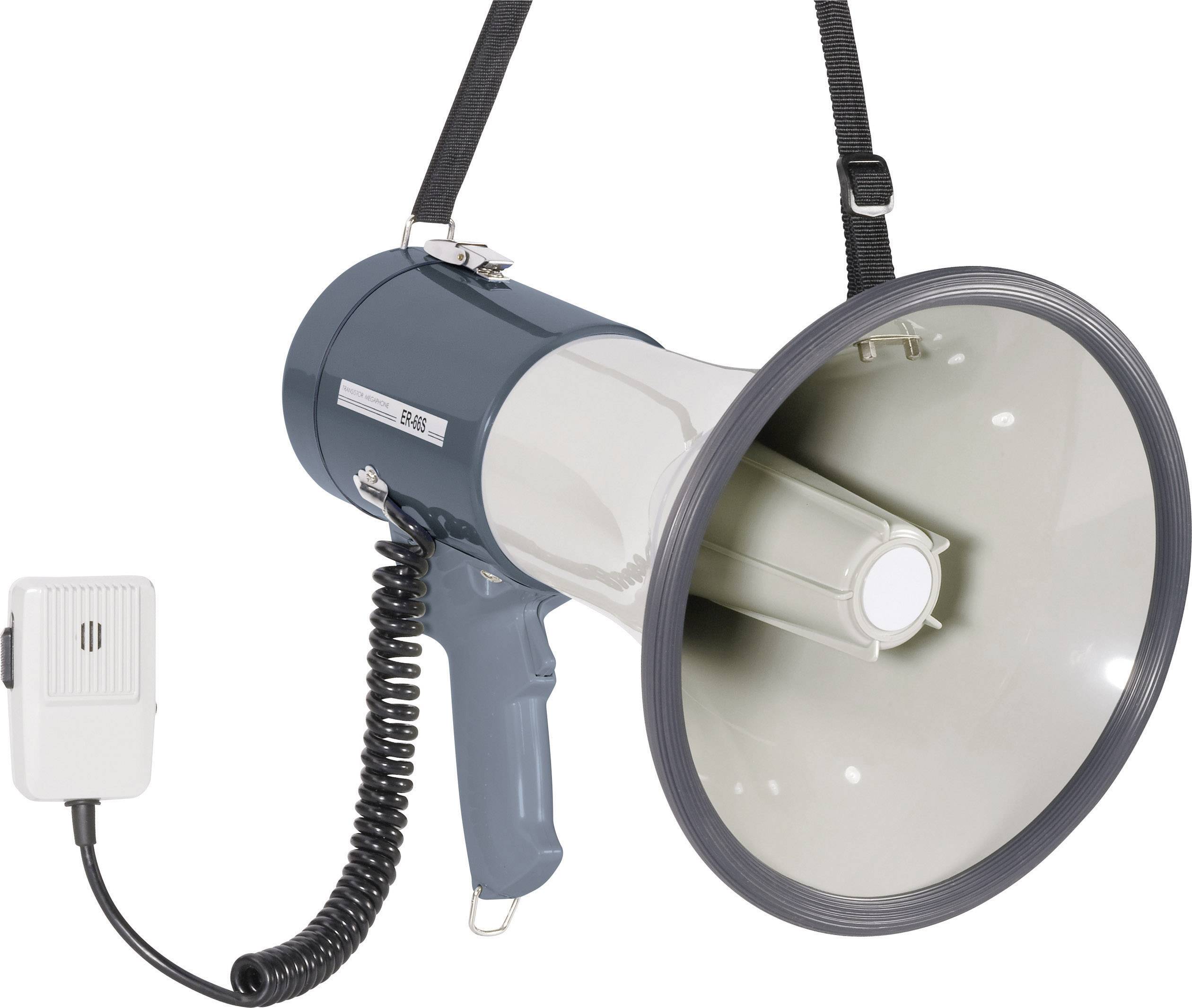 SpeaKa Professional ER-66S Megaphon mit Handmikrofon, mit Haltegurt, integrierte Sounds