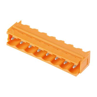 Ein orangefarbener Steckverbinder, ideal zur schnellen und sicheren Verbindung mehrerer Drähte in elektrischen Installationen.