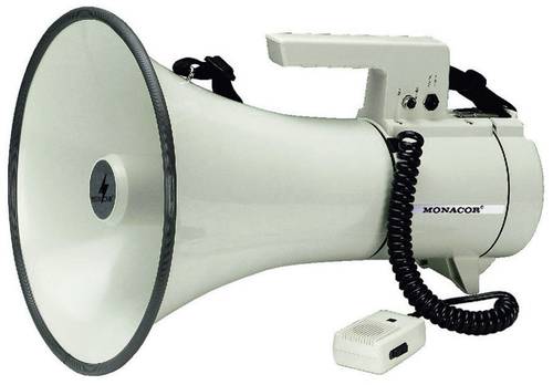 Monacor TM-35 Megaphon mit Handmikrofon, mit Haltegurt, integrierte Sounds
