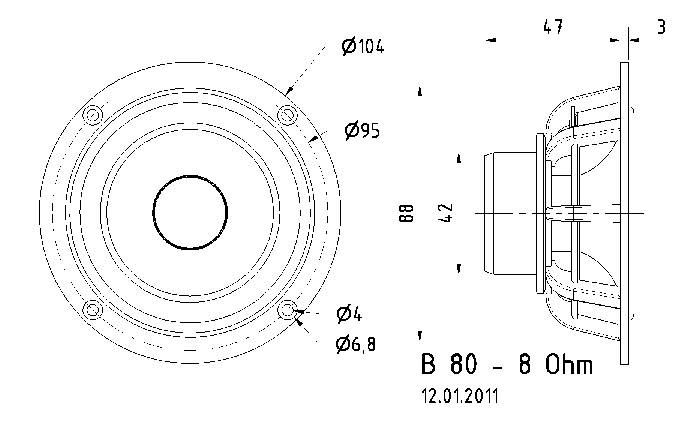 Visaton B 80 3.3 Zoll 8cm Breitbänder 30W 8Ω