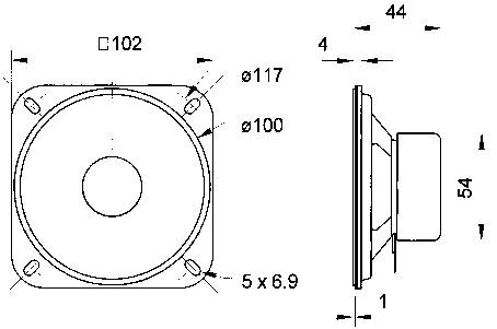 Visaton R 10 SC - 4 Ohm 4 Zoll 10.16cm Breitbänder 20W 4Ω Schwarz Magnetisch abgeschirmt