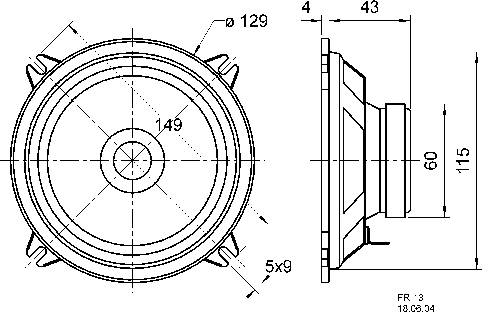 Visaton FR 13 - 4 Ohm 5 Zoll 13cm Breitbänder 30W 4Ω Einbaulautsprecher