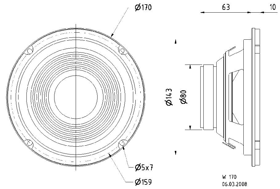 Visaton W 170 - 8 Ohm 6.5 Zoll 17cm Tieftöner 40W 8Ω