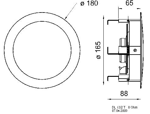 Visaton DL 13/2 T 8 Ohm Einbaulautsprecher 50 W 8 Ω Weiß 1 St.