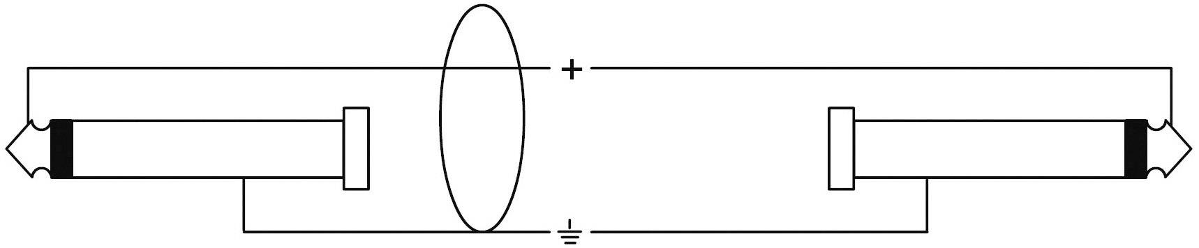 Elektrisches Diagramm mit zwei parallelen Röhren, die durch ein Netzteil verbunden sind, und einem Erdungssymbol in der Mitte.