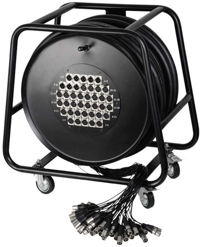 AH Cables K40C50D Multicore Kabeltrommel 50.00m Anzahl Eingänge:32 x Anzahl Ausgänge:8 x