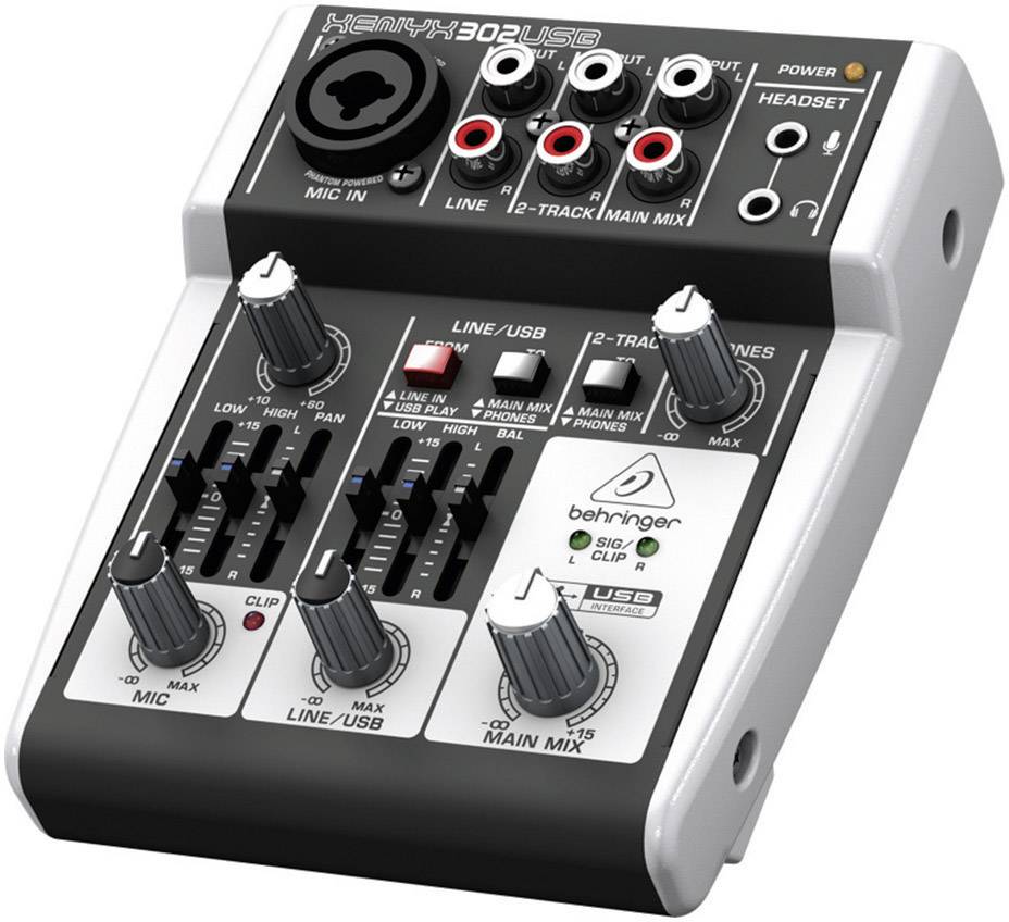 Behringer Xenyx 302USB Konsolen-Mischpult Anzahl Kanäle:2 USB-Anschluss