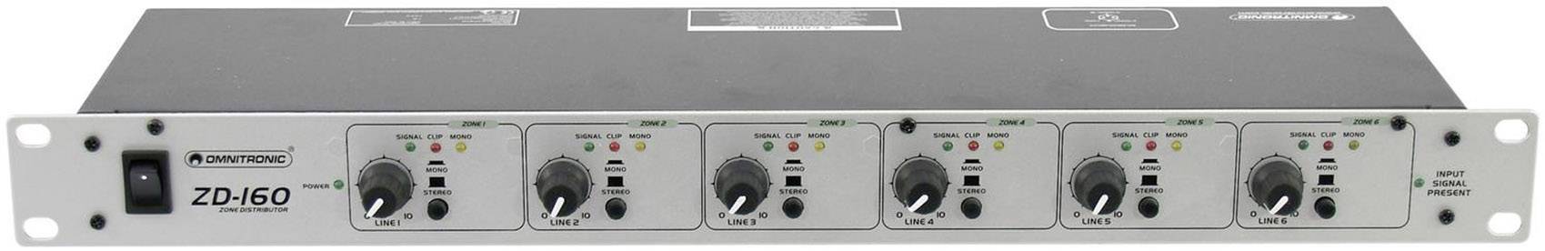 Omnitronic ZD-160 19 Zoll Mischpult Anzahl Kanäle:6