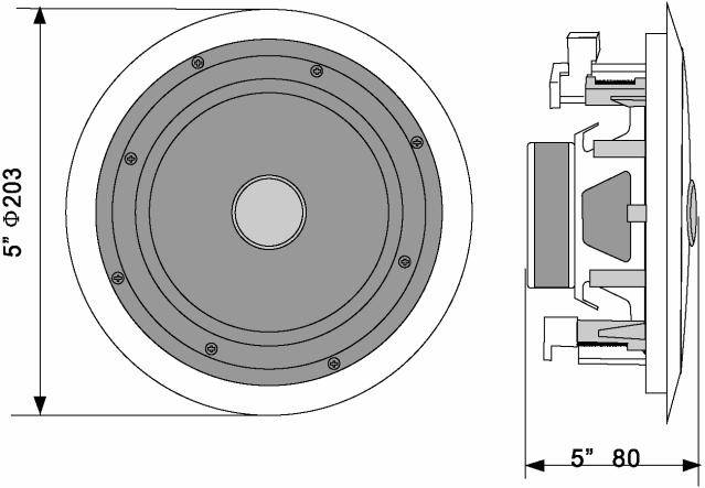 Omnitronic CST-5 Einbaulautsprecher 20 W 100 V Weiß 1 St.