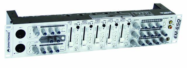 Omnitronic EM-650 19 Zoll Mischpult Anzahl Kanäle:5