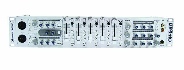 Omnitronic EM-650 19 Zoll Mischpult Anzahl Kanäle:5
