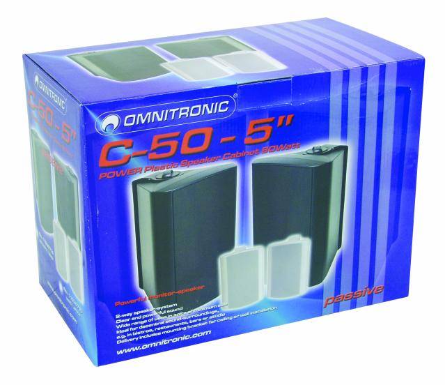 Omnitronic C-50 Passiver Monitor-Lautsprecher 13cm 5 Zoll 40W 1 Paar