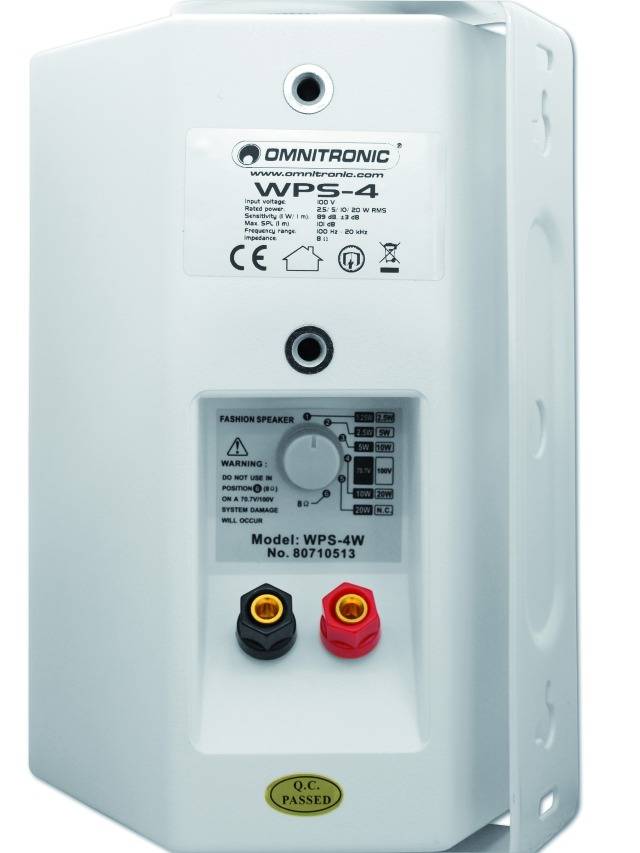 Omnitronic WPS-4W ELA-Wandlautsprecher 20W Weiß 1St.