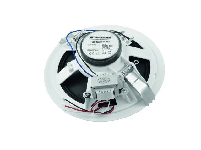 Omnitronic CSP-6 Einbaulautsprecher 6 W 100 V Weiß 1 St.
