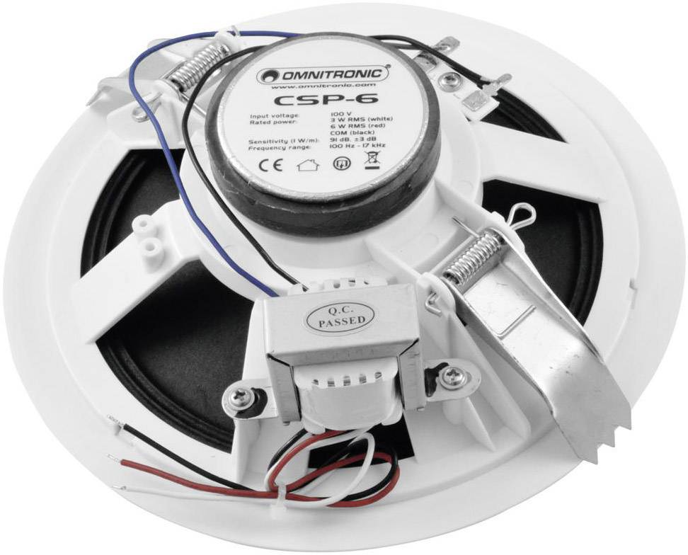 Omnitronic CSP-6 Einbaulautsprecher 6W 100V Weiß 1St.