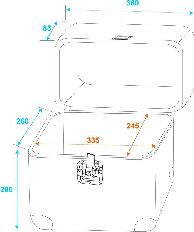 Roadinger ALU 75/25 Case (L x B x H) 360 x 290 x 400 mm