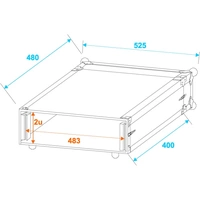 Roadinger CO DD 19 Zoll Rack 2 HE Holz inkl. Griff Roadinger CO DD 19 Zoll Rack 2 HE Holz inkl. Griff