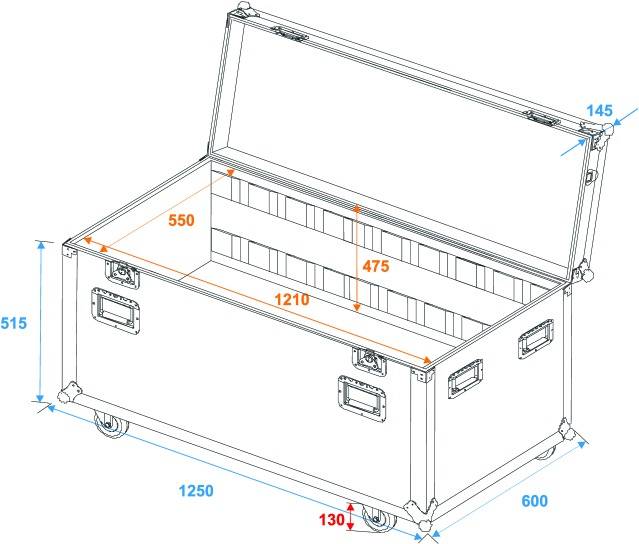 Roadinger Universal Tourcase Case (L x B x H) 620 x 1260 x 660mm