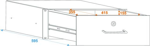 Omnitronic 30100954 19 Zoll Rackschublade 4 HE Aluminium