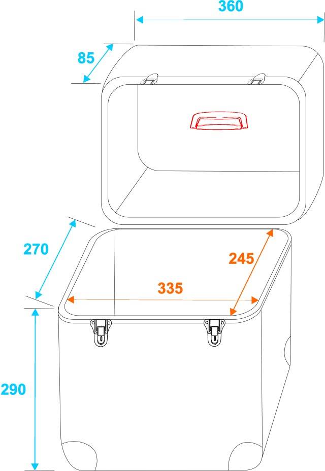 Roadinger Plattencase Aluminium Case (L x B x H) 360 x 360 x 260mm