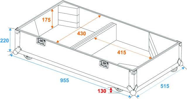 Roadinger Roadinger Flightcase PAS-215 Case (L x B x H) 510 x 960 x 920 mm