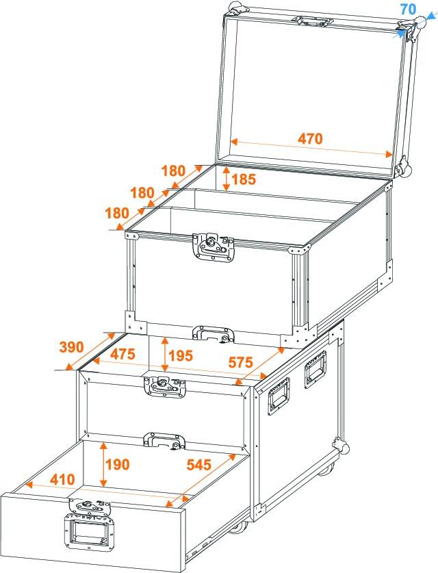 Roadinger Universal Case Case (L x B x H) 830 x 640 x 920mm