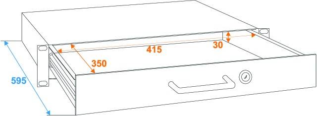 Omnitronic 30100951 19 Zoll Rackschublade 1 HE Stahl