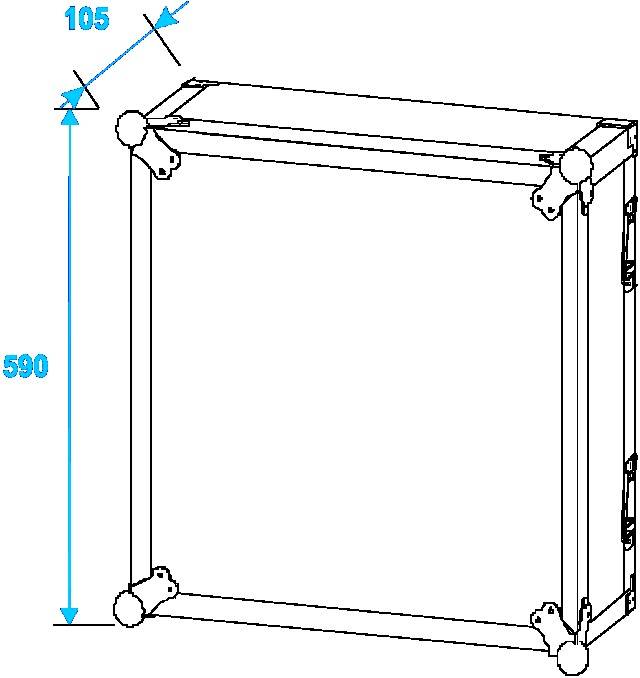 Roadinger PR-2ST 19 Zoll Rack 12 HE Holz inkl. Griff