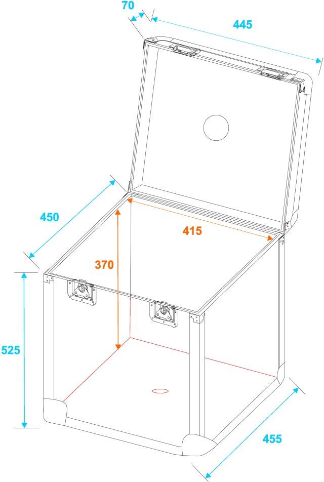 Roadinger Transportcase 40cm Case (L x B x H) 445 x 445 x 525mm