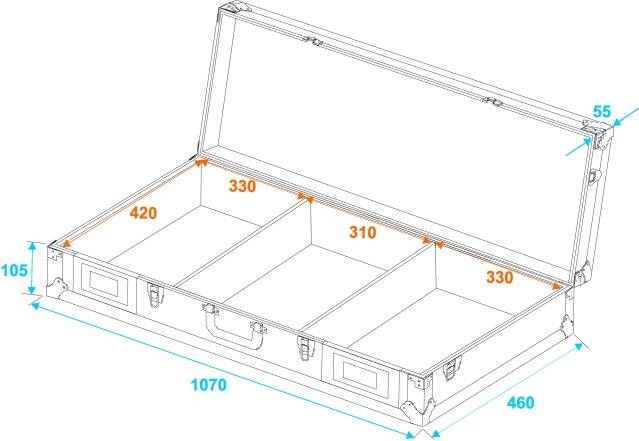Roadinger DIGI M-12 Case (L x B x H) 170 x 1100 x 500mm