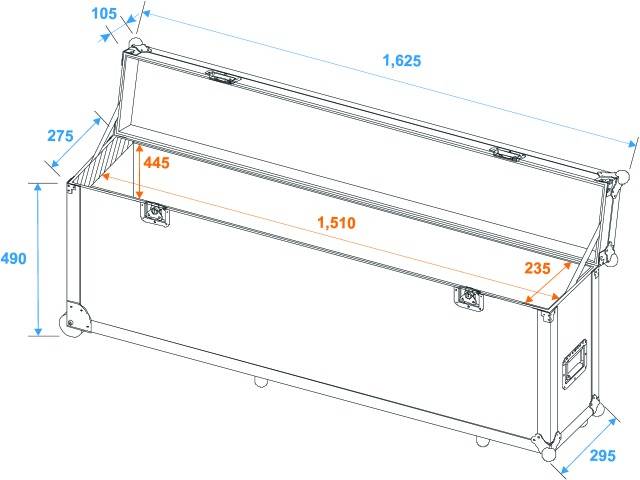 Roadinger PAR-56 Case (L x B x H) 320 x 1650 x 590 mm