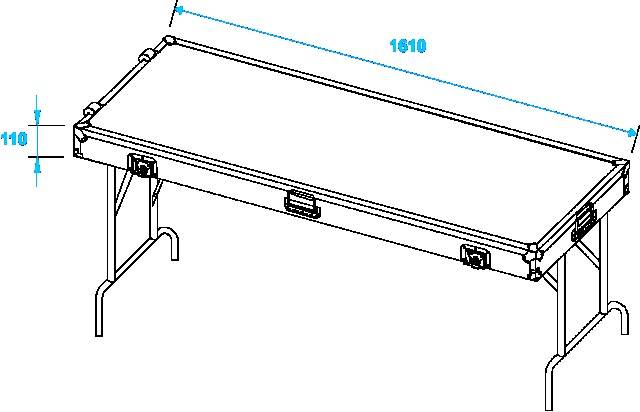 Roadinger Case Ausführung Case (L x B x H) 650 x 1650 x 250mm