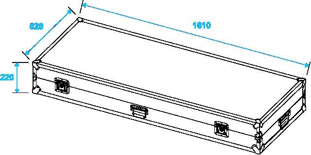Roadinger Case Ausführung Case (L x B x H) 650 x 1650 x 250mm