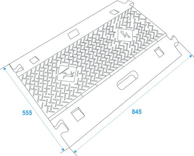 Eurolite 4 Kanäle 800mm x 550mm Kabelbrücke Schwarz, Gelb
