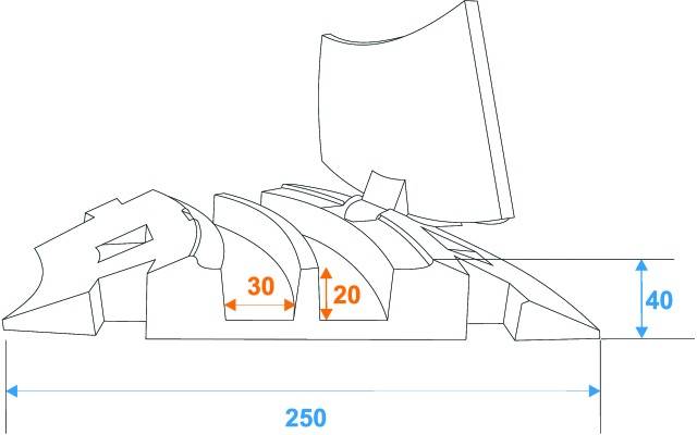 Eurolite 2 Kanäle Kurve 35 Grad Kabelbrücke Schwarz-Gelb